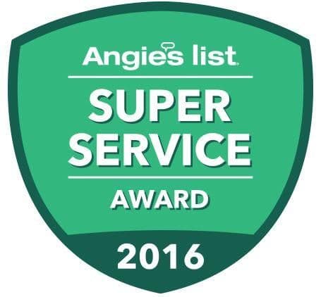 Angie's List Super Service Award badge for 2016